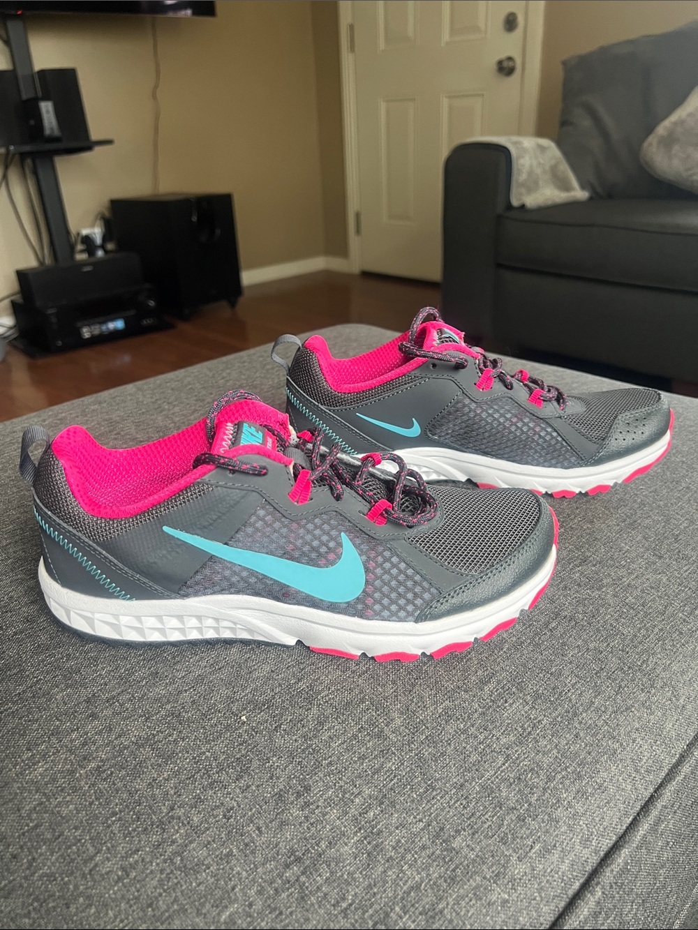 Nike Gray, Pink & Teal Women's Athletic Shoes